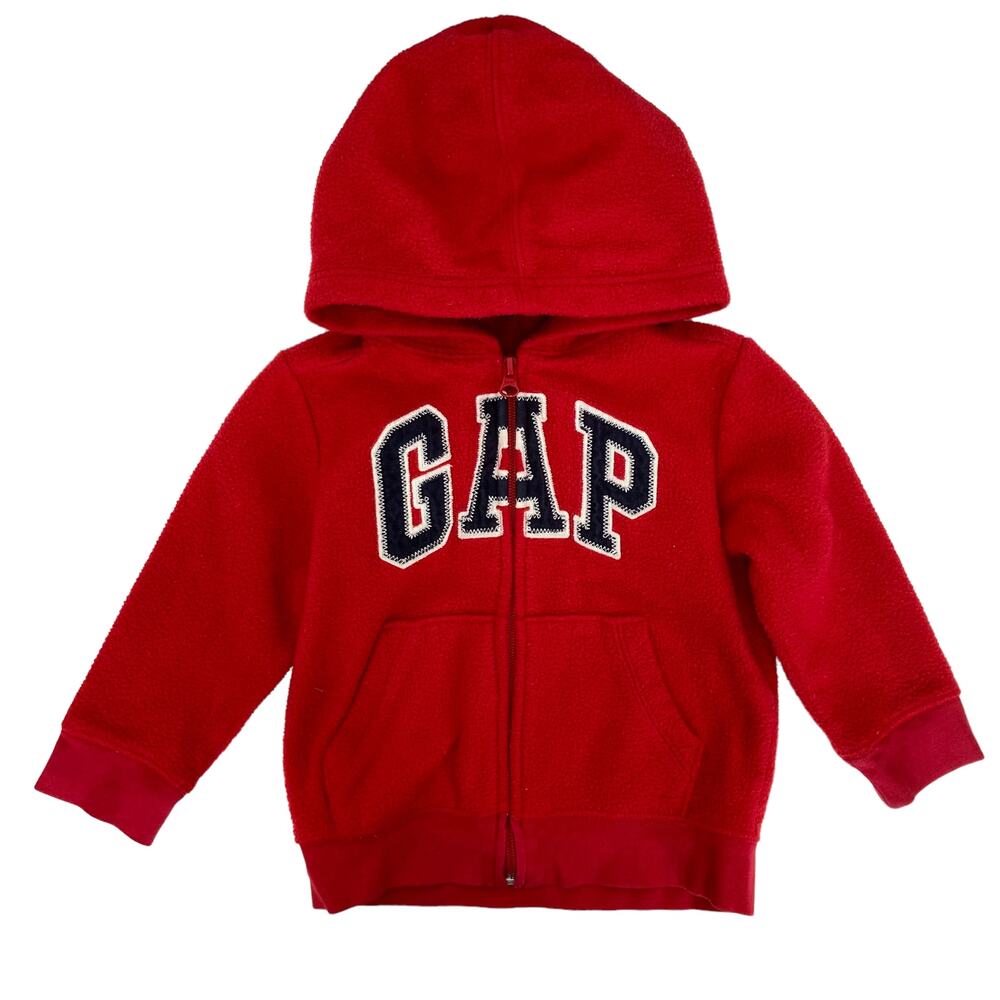 Gap Red Fleece Full Zip Hoodie Sz 3T